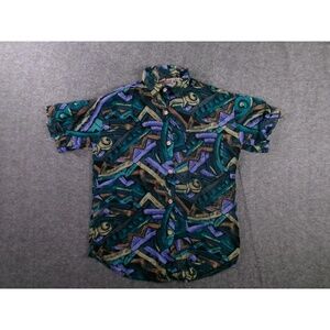 Center Aisle Top Women Small Abstract Geometric Vintage Resort Artsy Eclectic